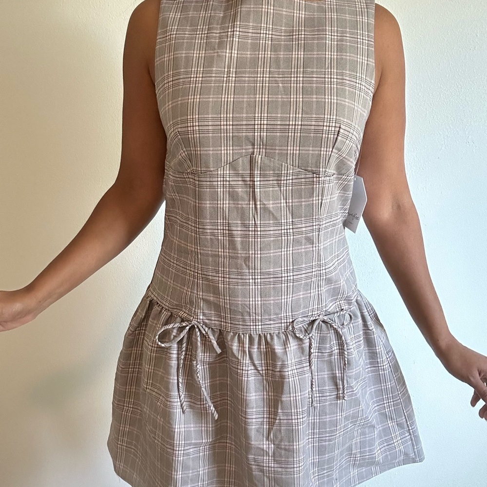 Love, Fire Pink and Gray Plaid Dress